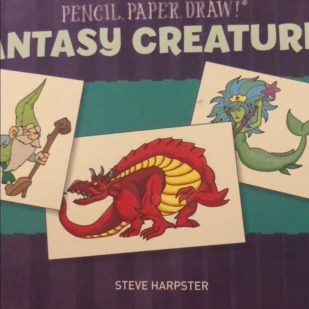 Fantasy creatures drawing book.